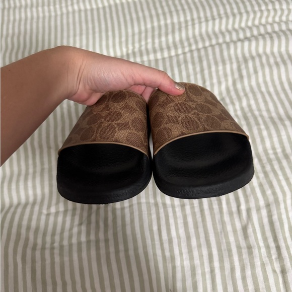 Coach Signature Brown and Black Slides - Picture 4 of 4